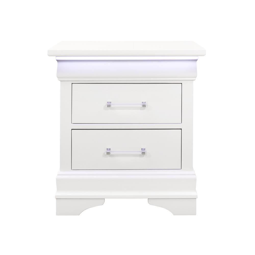 24" White Two Drawer Nightstand. Picture 1