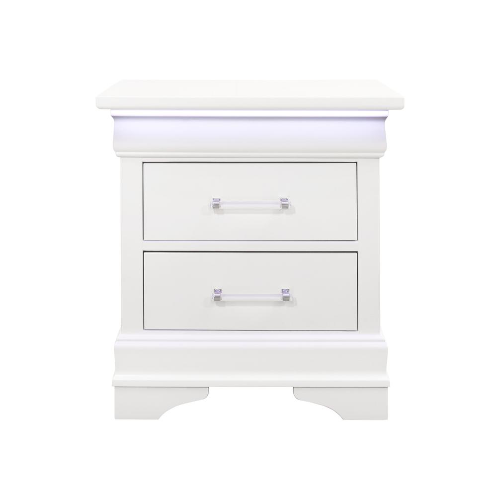 24" White Two Drawer Nightstand. Picture 2