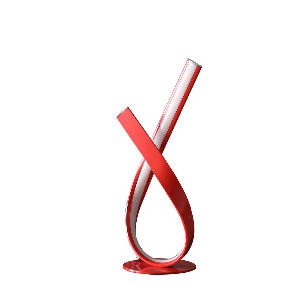 17" Red Modern Abstract Ribbons Table Lamp. Picture 2