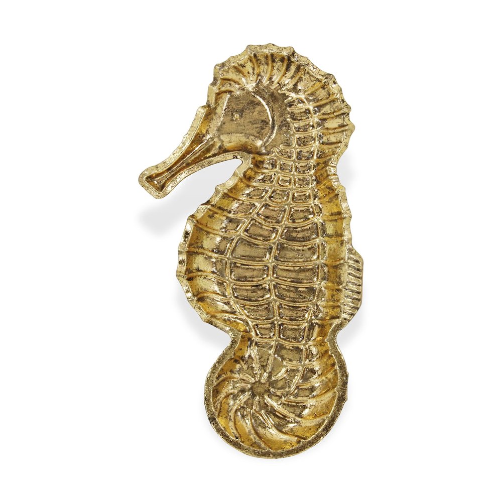 6" Gold Sea Horse Metal Handmade Tray. Picture 1