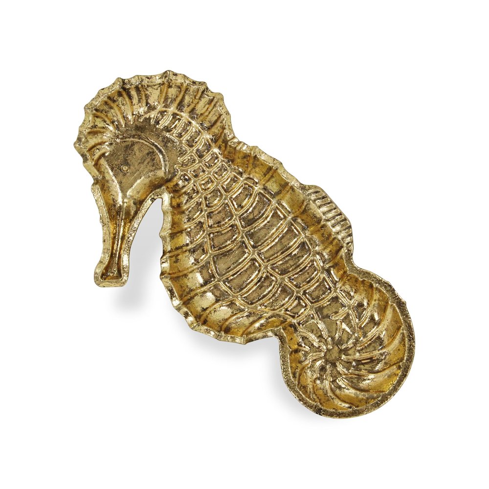 6" Gold Sea Horse Metal Handmade Tray. Picture 2