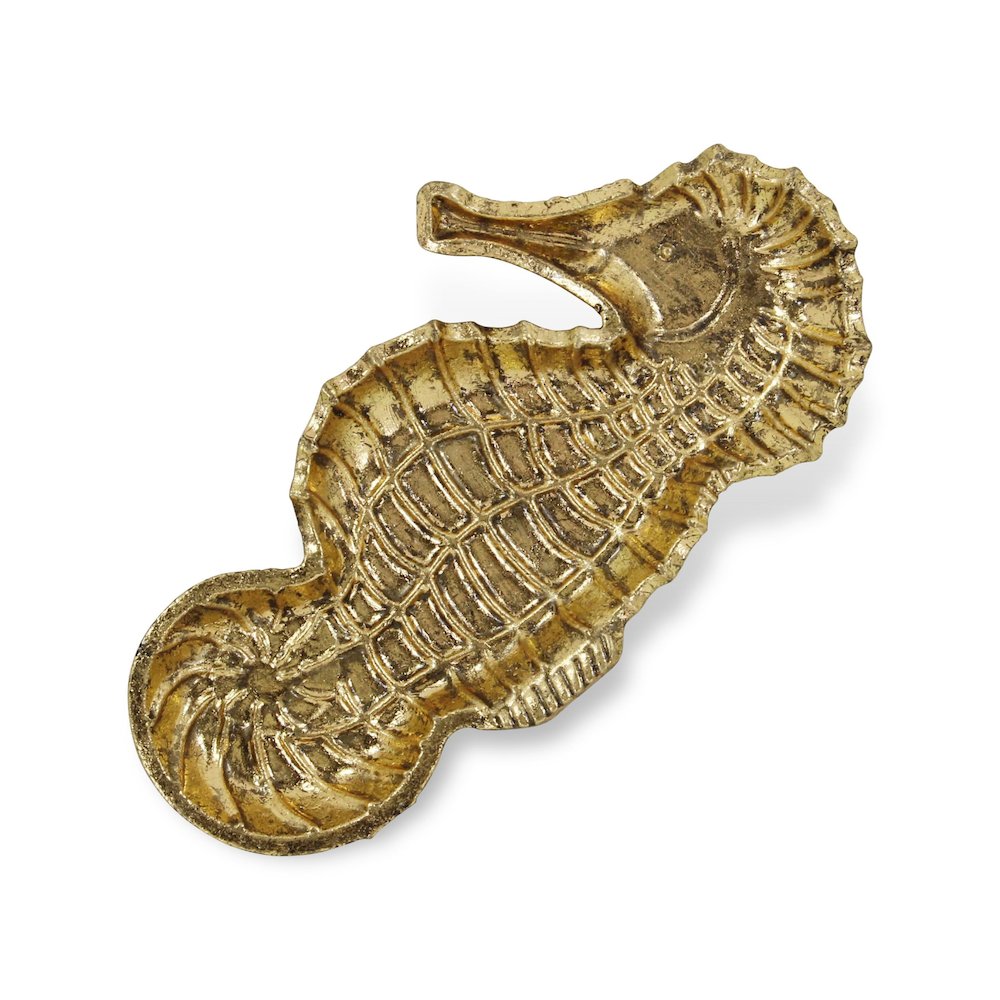 6" Gold Sea Horse Metal Handmade Tray. Picture 3