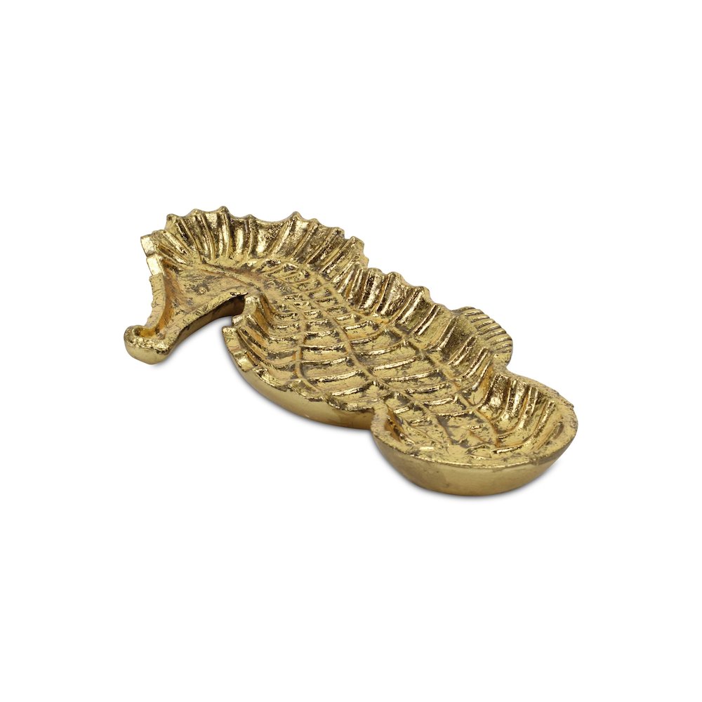 6" Gold Sea Horse Metal Handmade Tray. Picture 6