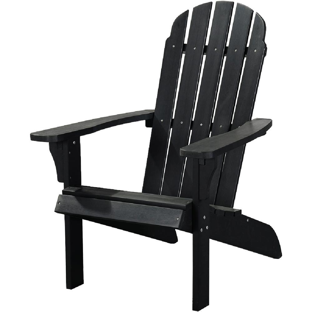 27" Black Heavy Duty Plastic Adirondack Chair. Picture 1