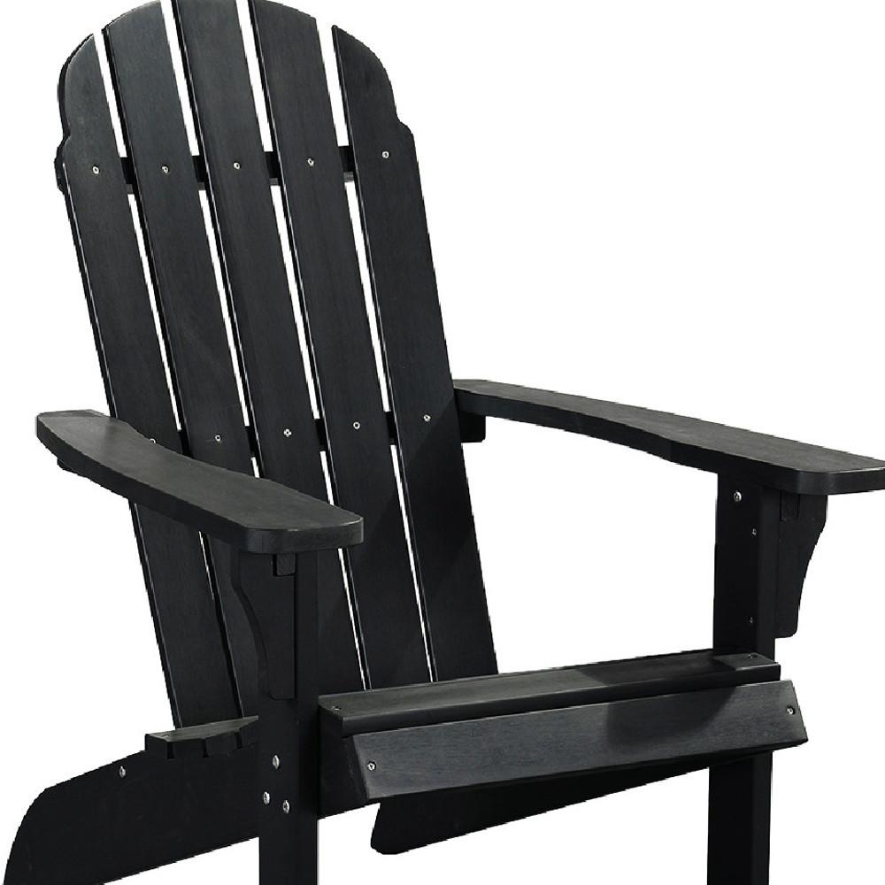 27" Black Heavy Duty Plastic Adirondack Chair. Picture 3