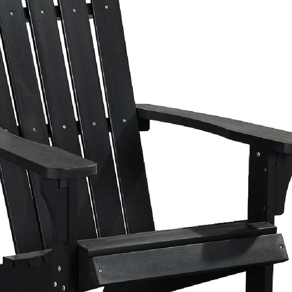 27" Black Heavy Duty Plastic Adirondack Chair. Picture 4