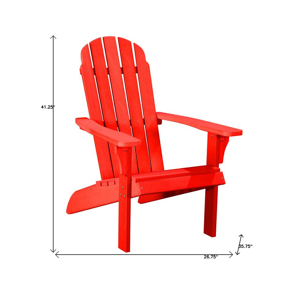 27" Red Heavy Duty Plastic Adirondack Chair. Picture 5