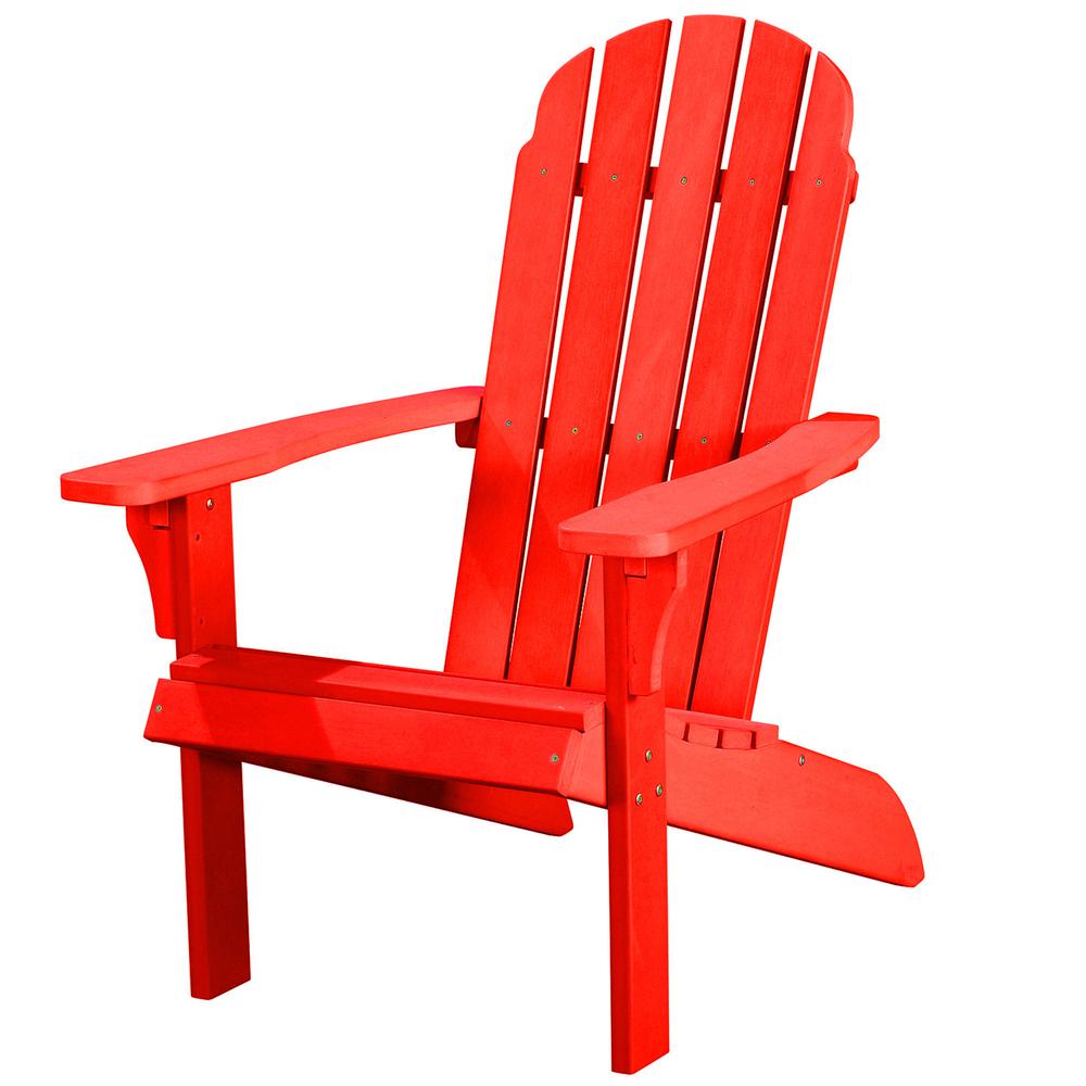 27" Red Heavy Duty Plastic Adirondack Chair. Picture 1