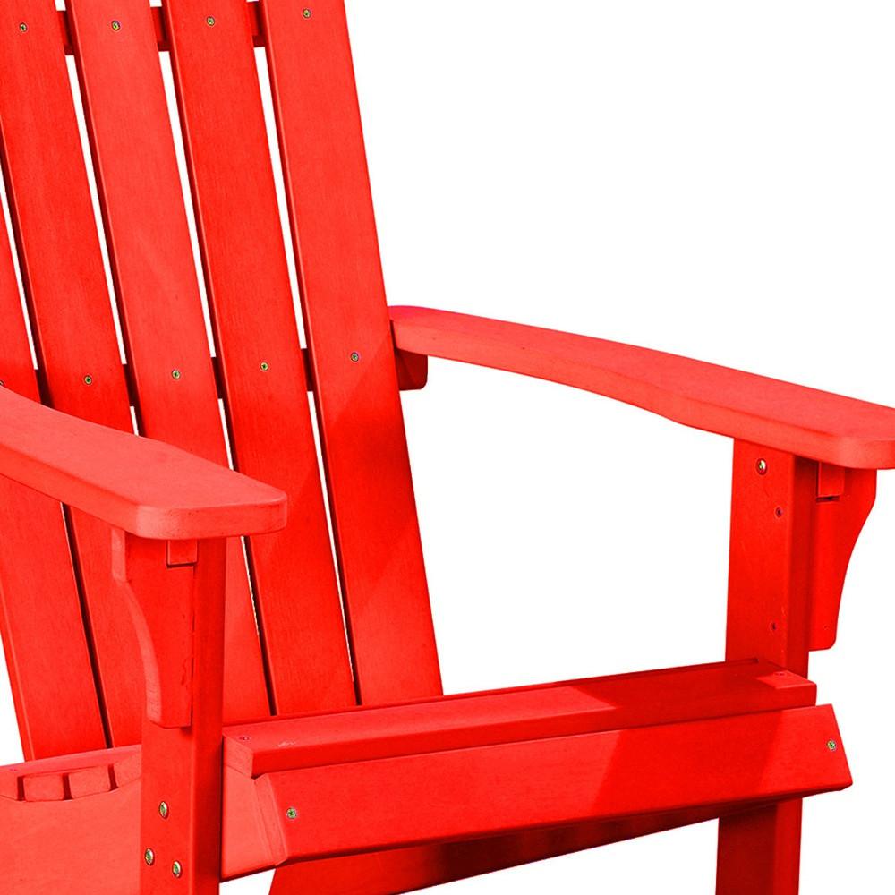 27" Red Heavy Duty Plastic Adirondack Chair. Picture 3