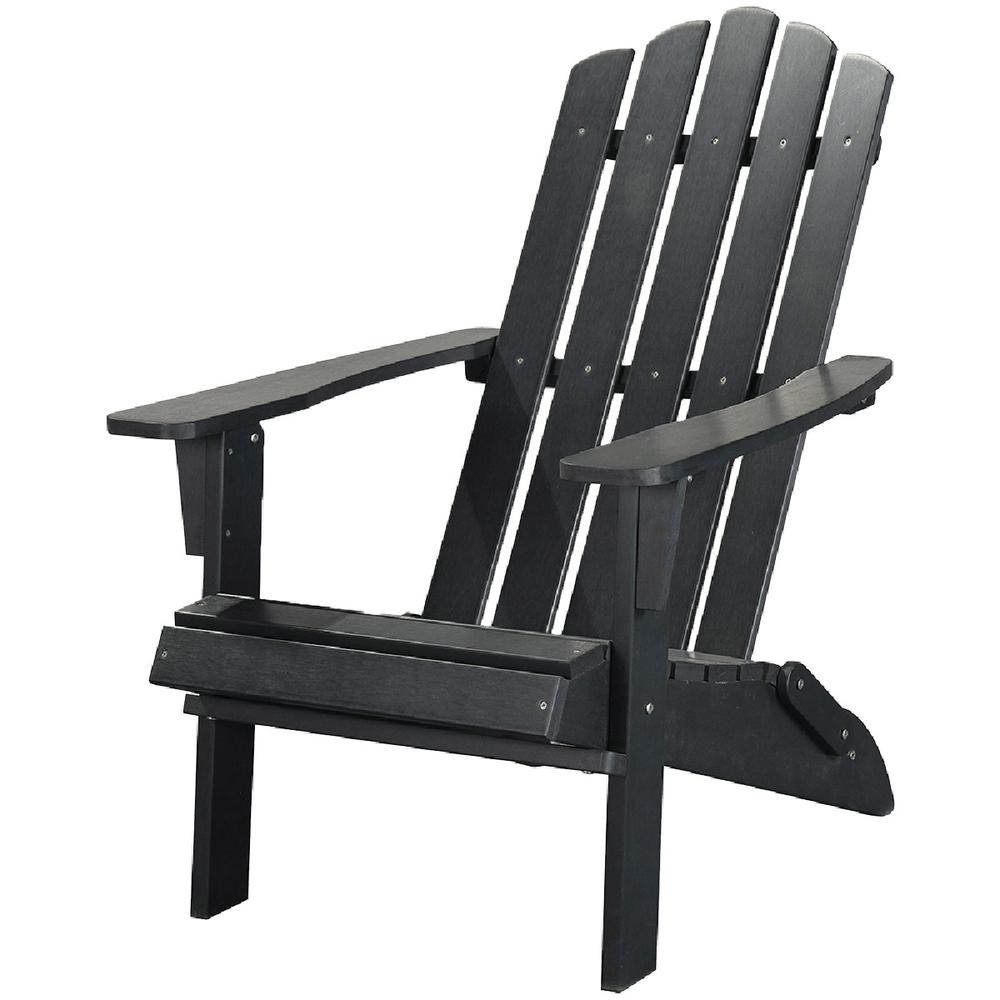 29" Black Heavy Duty Plastic Adirondack Chair. Picture 2