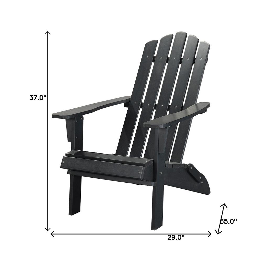29" Black Heavy Duty Plastic Adirondack Chair. Picture 5
