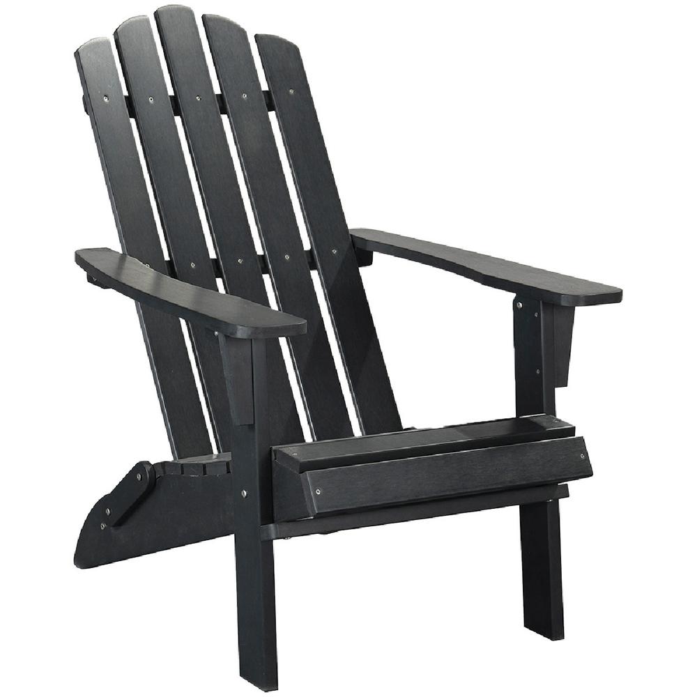 29" Black Heavy Duty Plastic Adirondack Chair. Picture 1