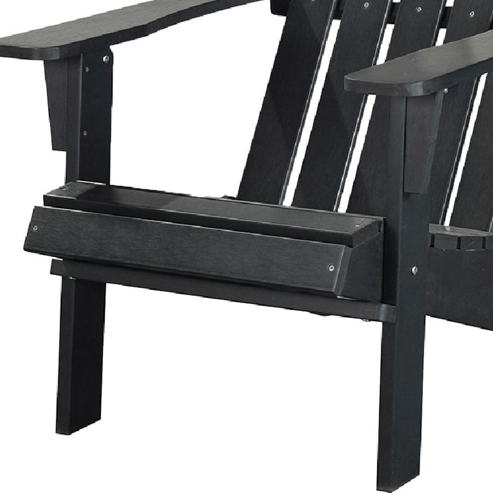 29" Black Heavy Duty Plastic Adirondack Chair. Picture 3