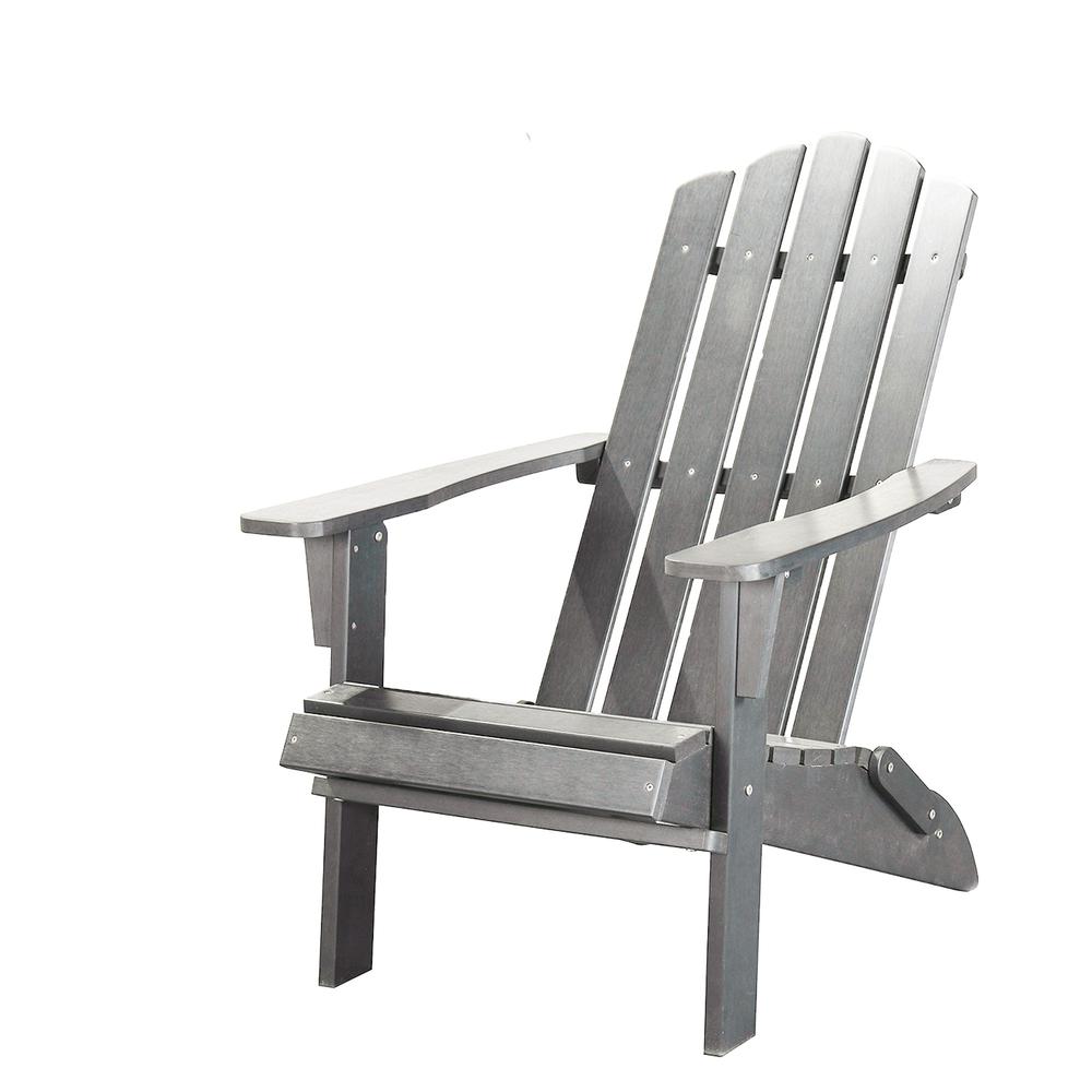 29" Gray Heavy Duty Plastic Adirondack Chair. Picture 4