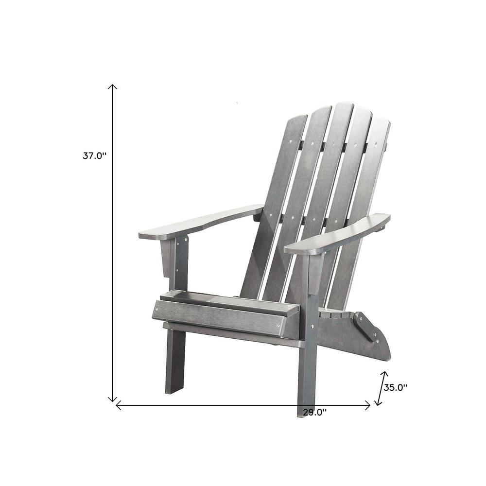 29" Gray Heavy Duty Plastic Adirondack Chair. Picture 5