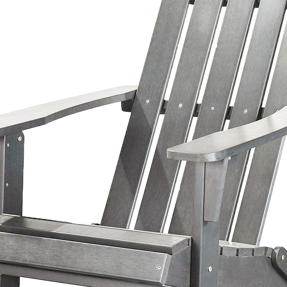 29" Gray Heavy Duty Plastic Adirondack Chair. Picture 3