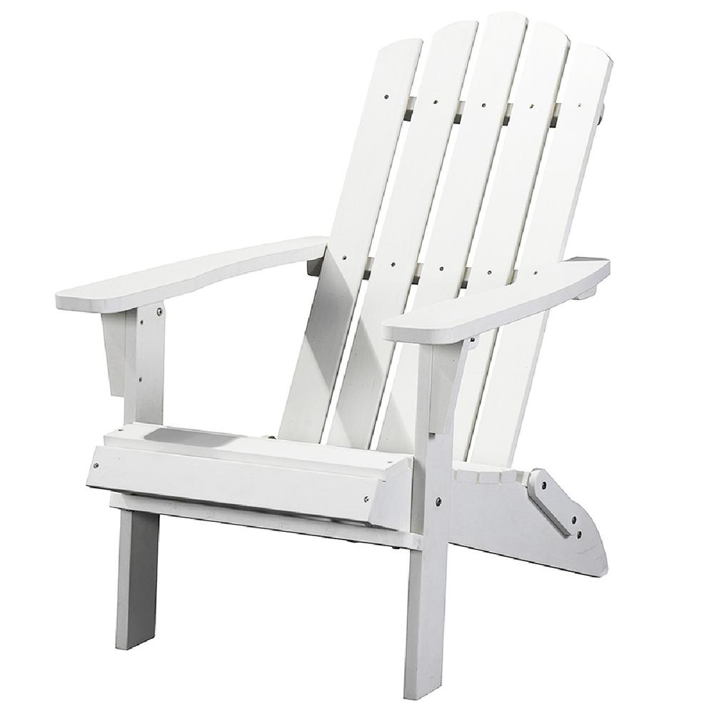 29" White Heavy Duty Plastic Adirondack Chair. Picture 4