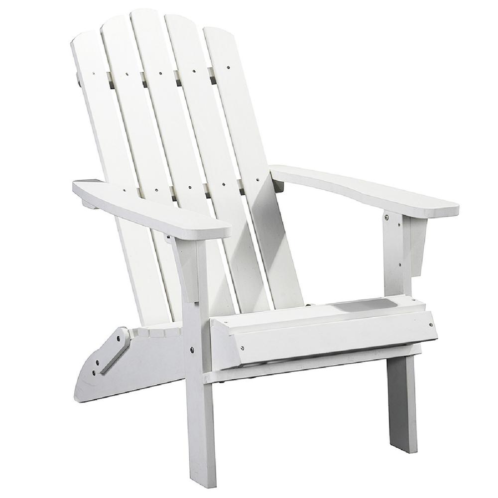 29" White Heavy Duty Plastic Adirondack Chair. Picture 1