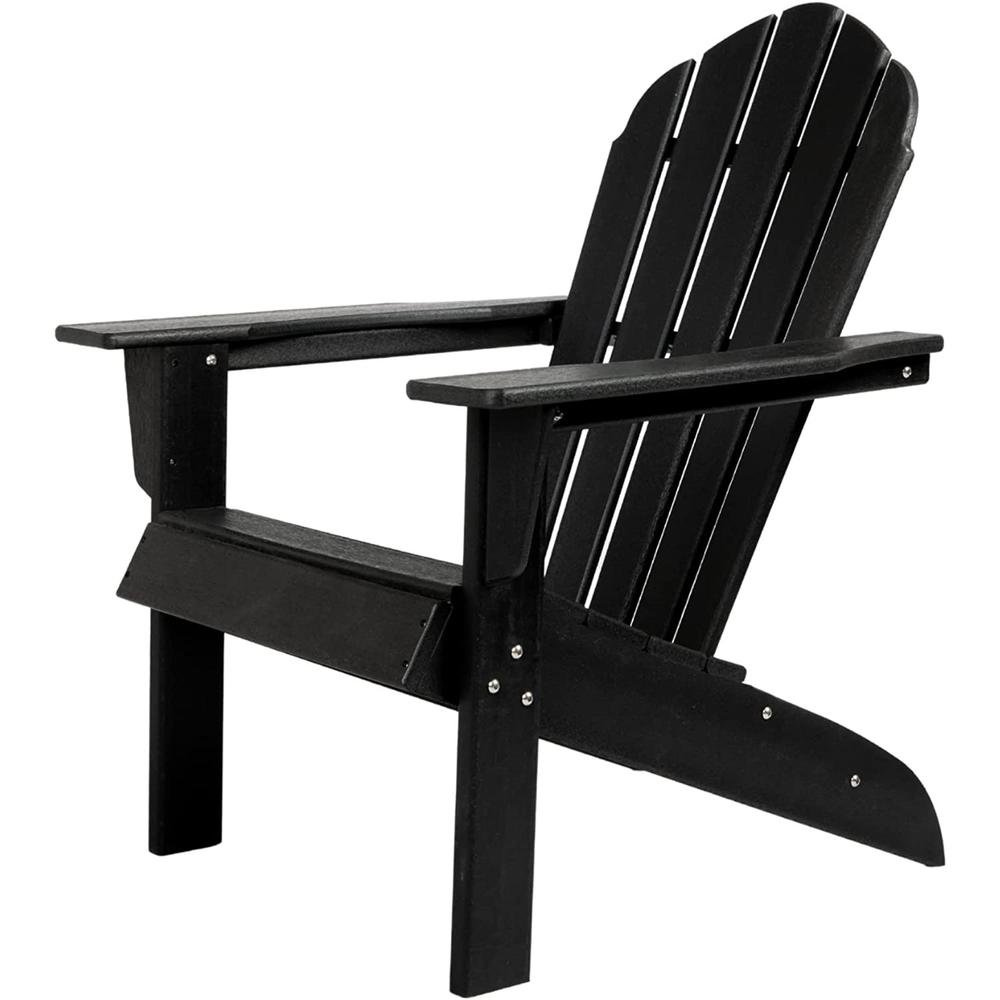 32" Black Heavy Duty Plastic Adirondack Chair. Picture 4