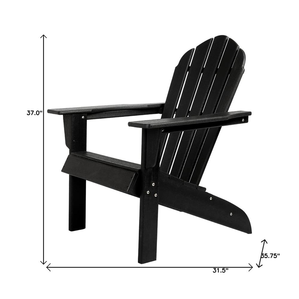 32" Black Heavy Duty Plastic Adirondack Chair. Picture 5