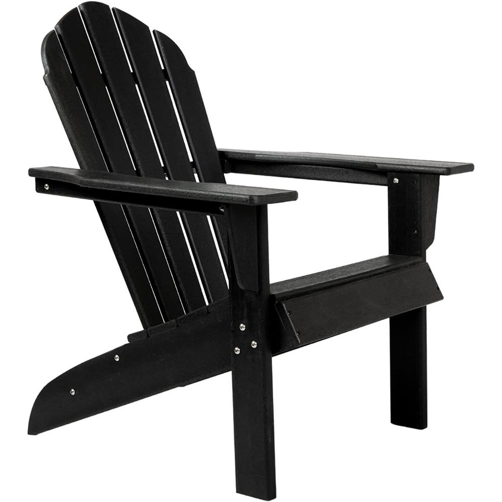 32" Black Heavy Duty Plastic Adirondack Chair. Picture 1
