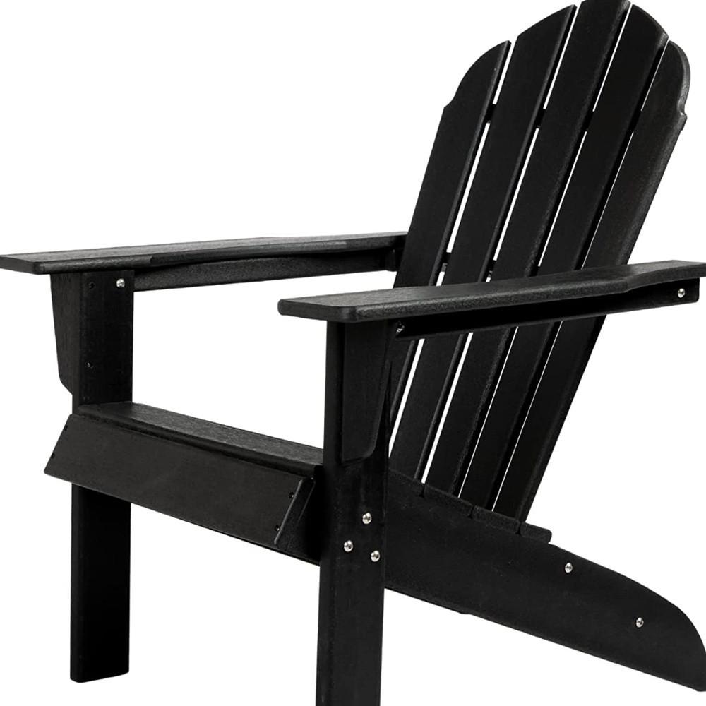 32" Black Heavy Duty Plastic Adirondack Chair. Picture 2