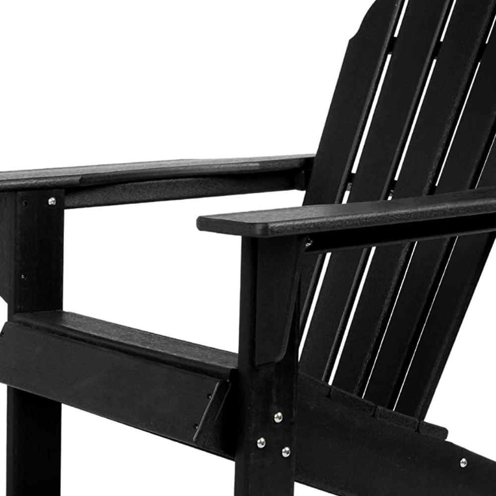 32" Black Heavy Duty Plastic Adirondack Chair. Picture 3