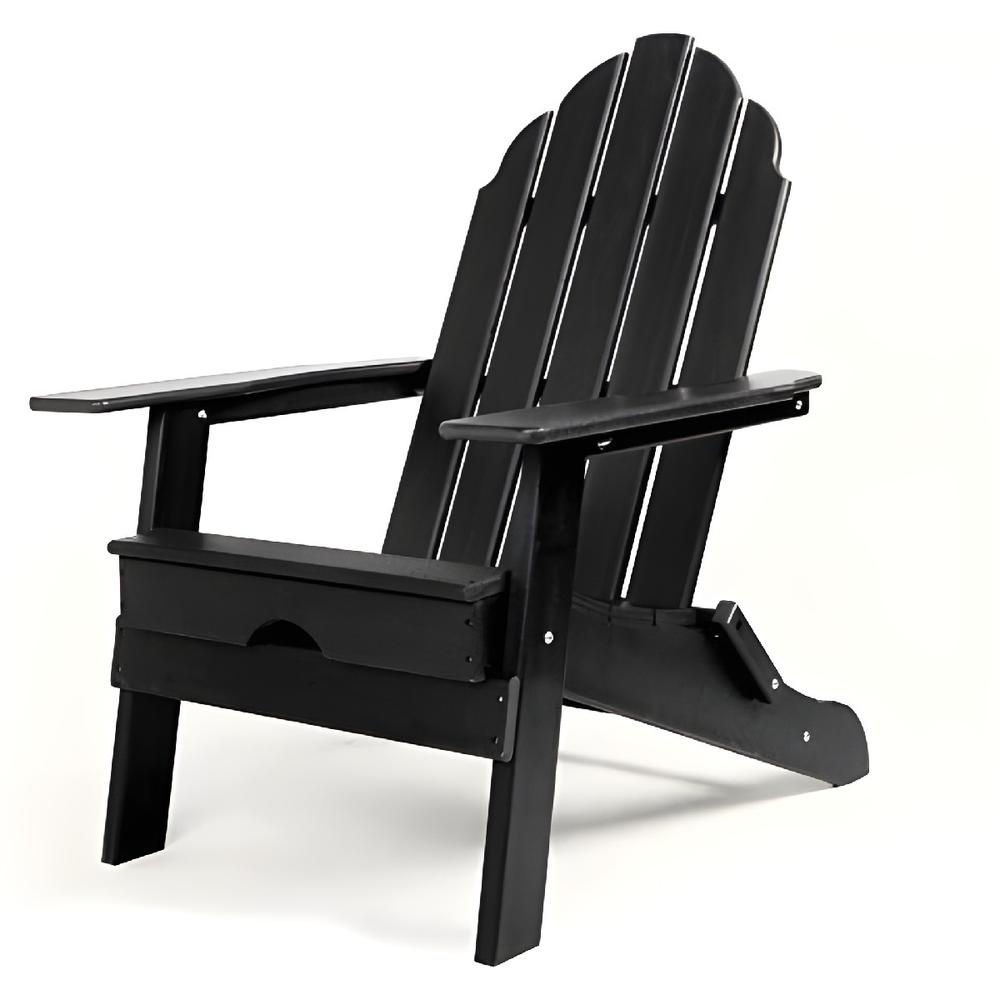 30" Black Heavy Duty Plastic Adirondack Chair. Picture 4