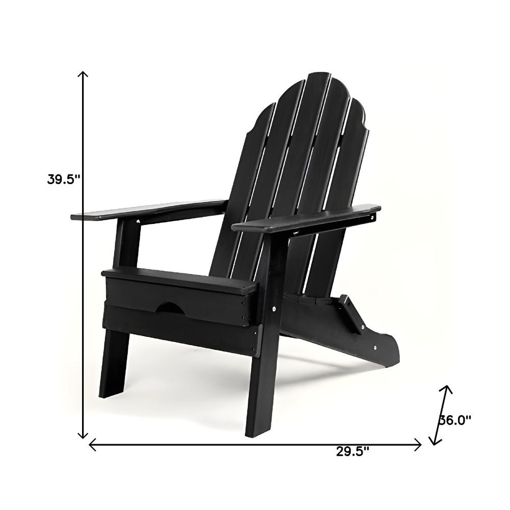 30" Black Heavy Duty Plastic Adirondack Chair. Picture 5