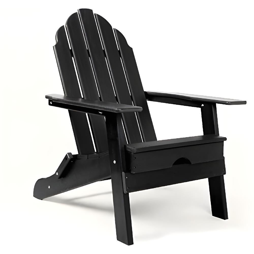 30" Black Heavy Duty Plastic Adirondack Chair. Picture 1