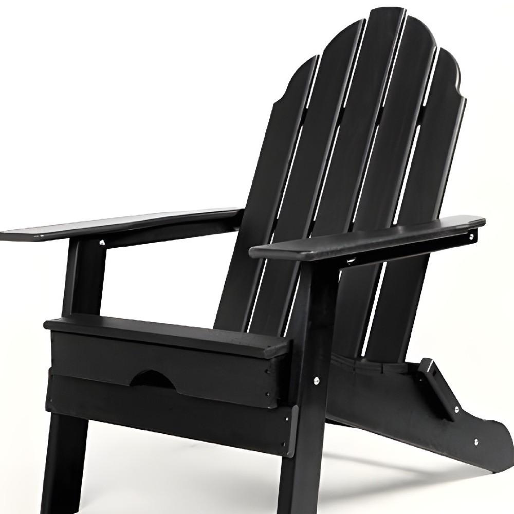 30" Black Heavy Duty Plastic Adirondack Chair. Picture 2