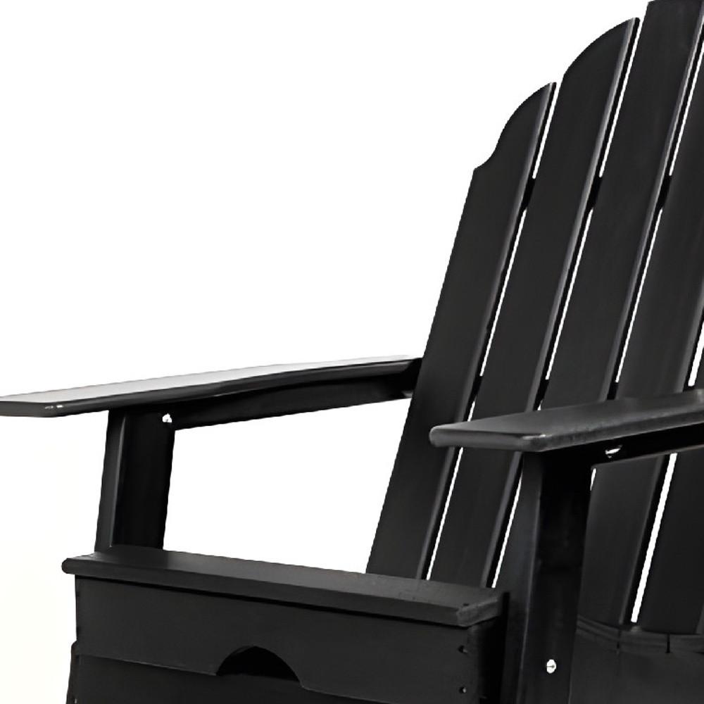 30" Black Heavy Duty Plastic Adirondack Chair. Picture 3