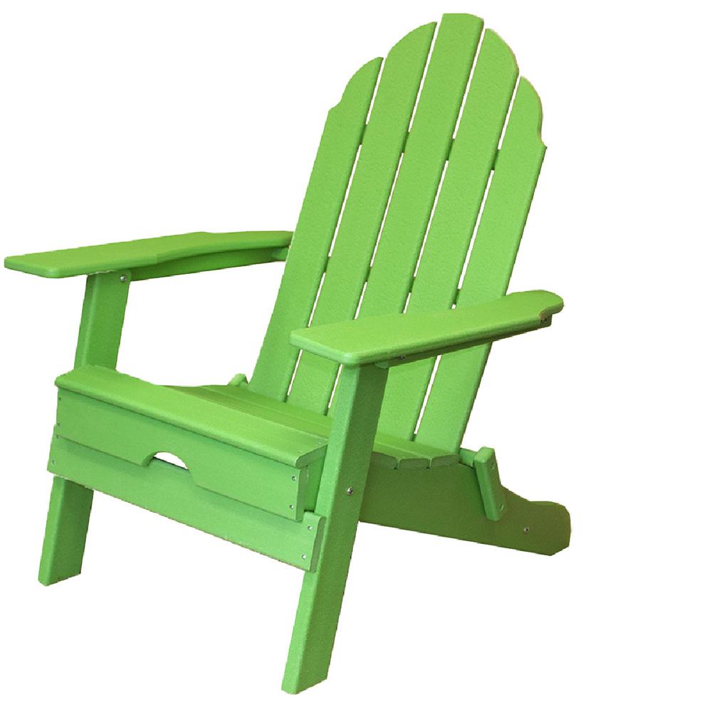30" Green Heavy Duty Plastic Adirondack Chair. Picture 4