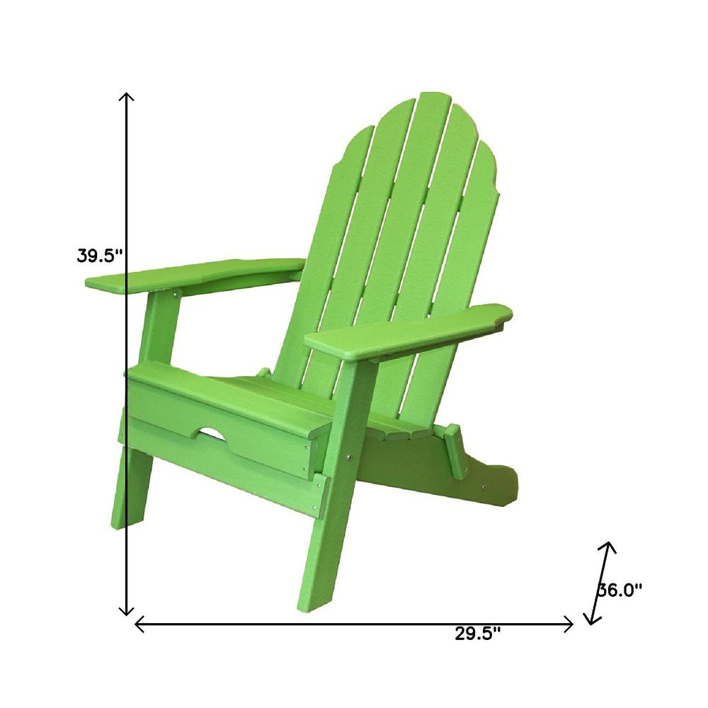 30" Green Heavy Duty Plastic Adirondack Chair. Picture 5