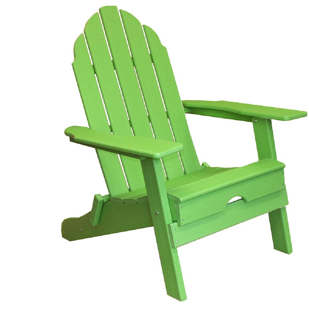 30" Green Heavy Duty Plastic Adirondack Chair. Picture 1