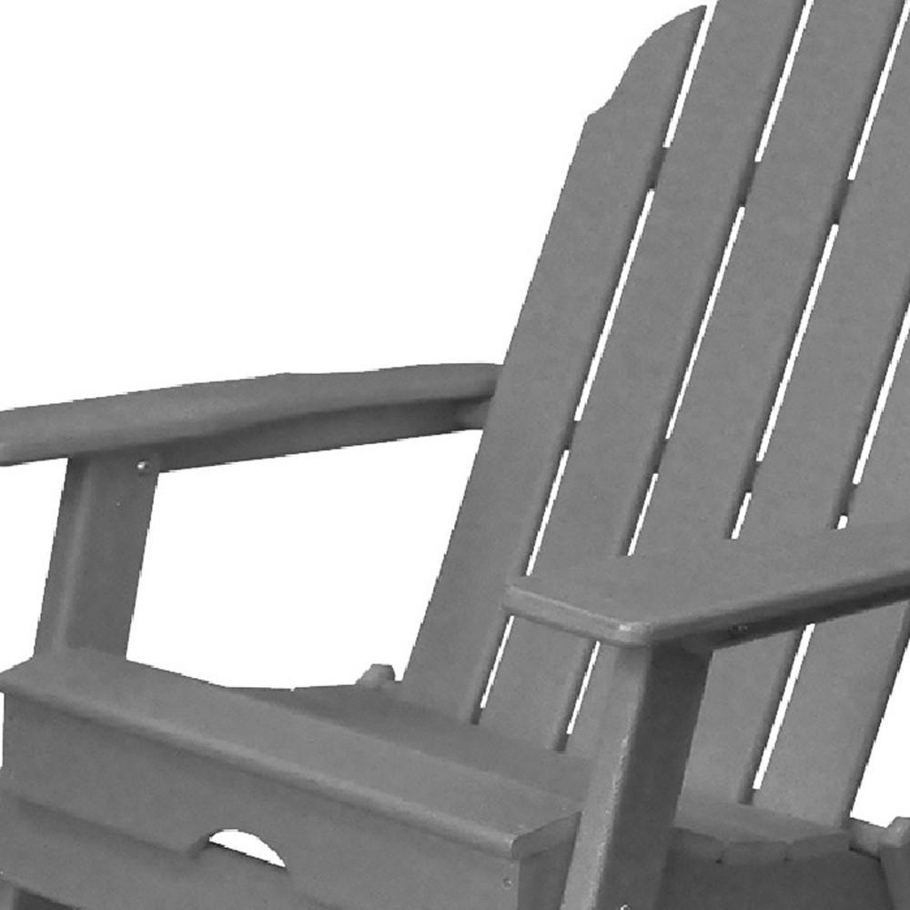 30" Gray Heavy Duty Plastic Adirondack Chair. Picture 1