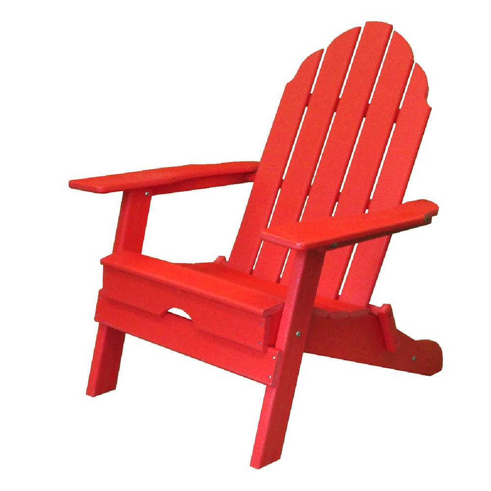 30" Red Heavy Duty Plastic Adirondack Chair. Picture 4
