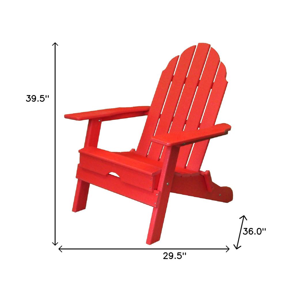 30" Red Heavy Duty Plastic Adirondack Chair. Picture 5