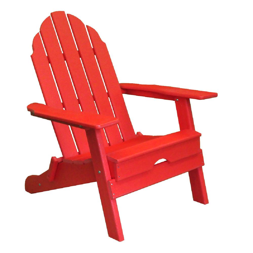 30" Red Heavy Duty Plastic Adirondack Chair. Picture 2