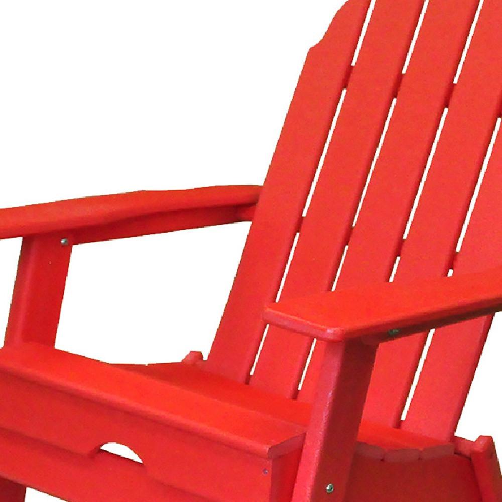 30" Red Heavy Duty Plastic Adirondack Chair. Picture 1