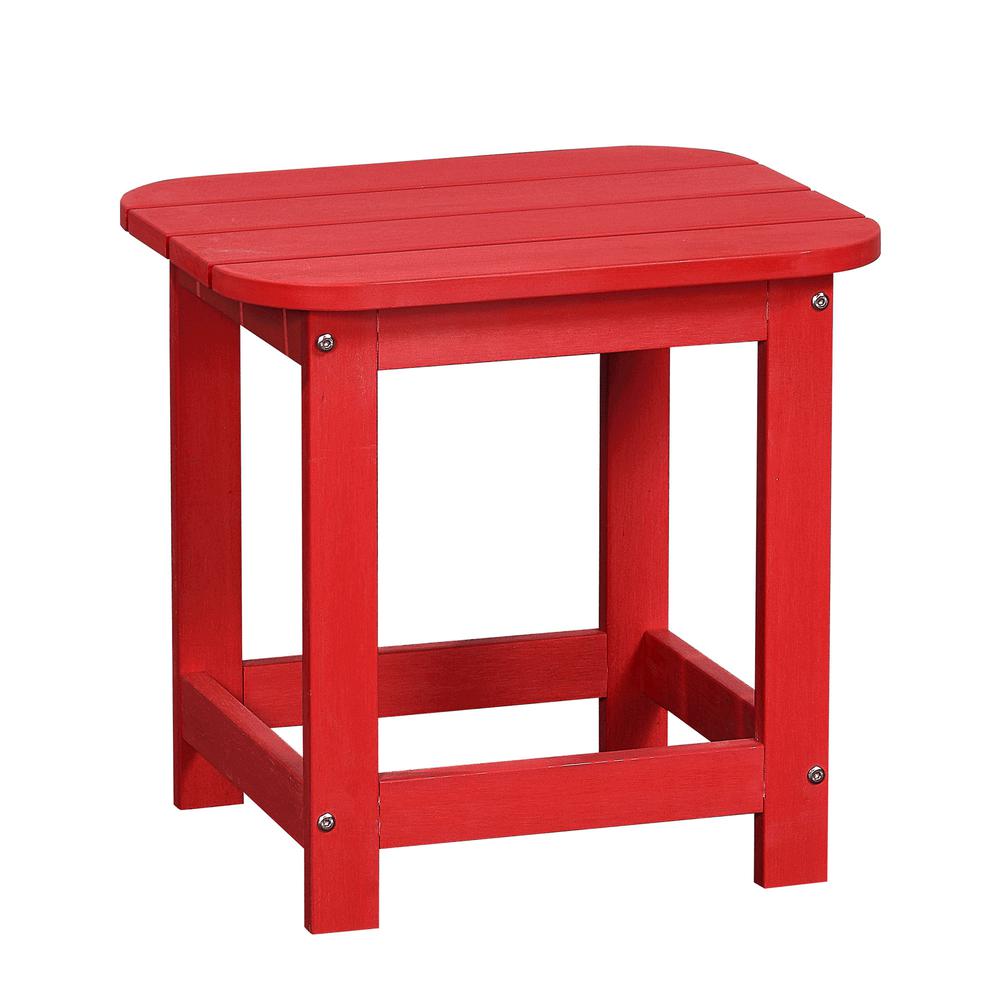 19" Red Resin Outdoor Side Table. Picture 3
