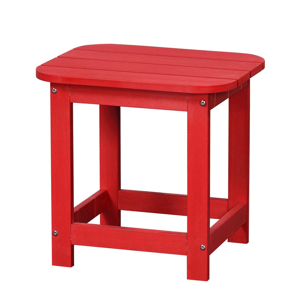 19" Red Resin Outdoor Side Table. Picture 1