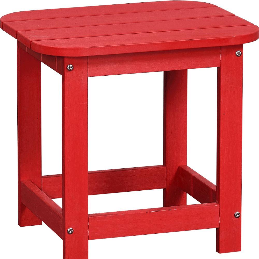 19" Red Resin Outdoor Side Table. Picture 2
