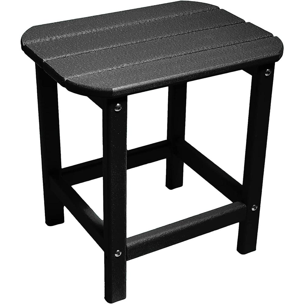 13" Black Resin Outdoor Side Table. Picture 3