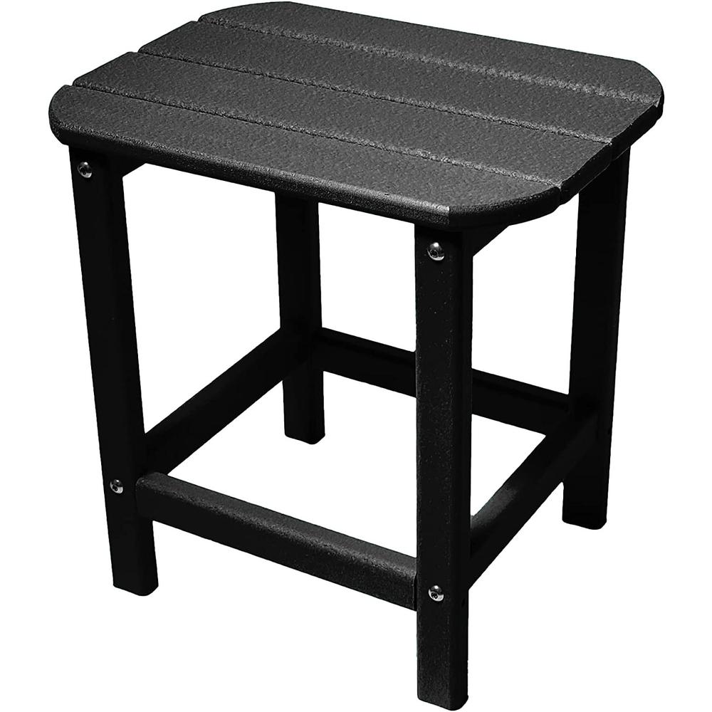 13" Black Resin Outdoor Side Table. Picture 1