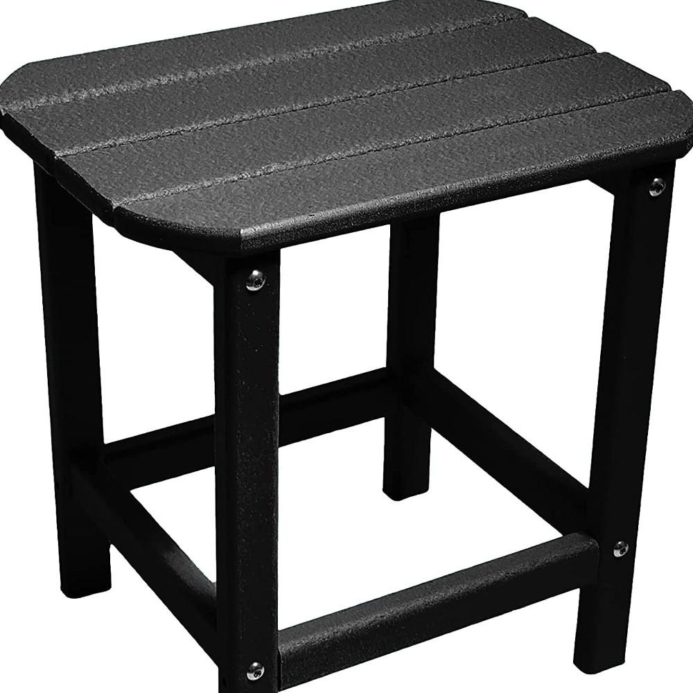 13" Black Resin Outdoor Side Table. Picture 2