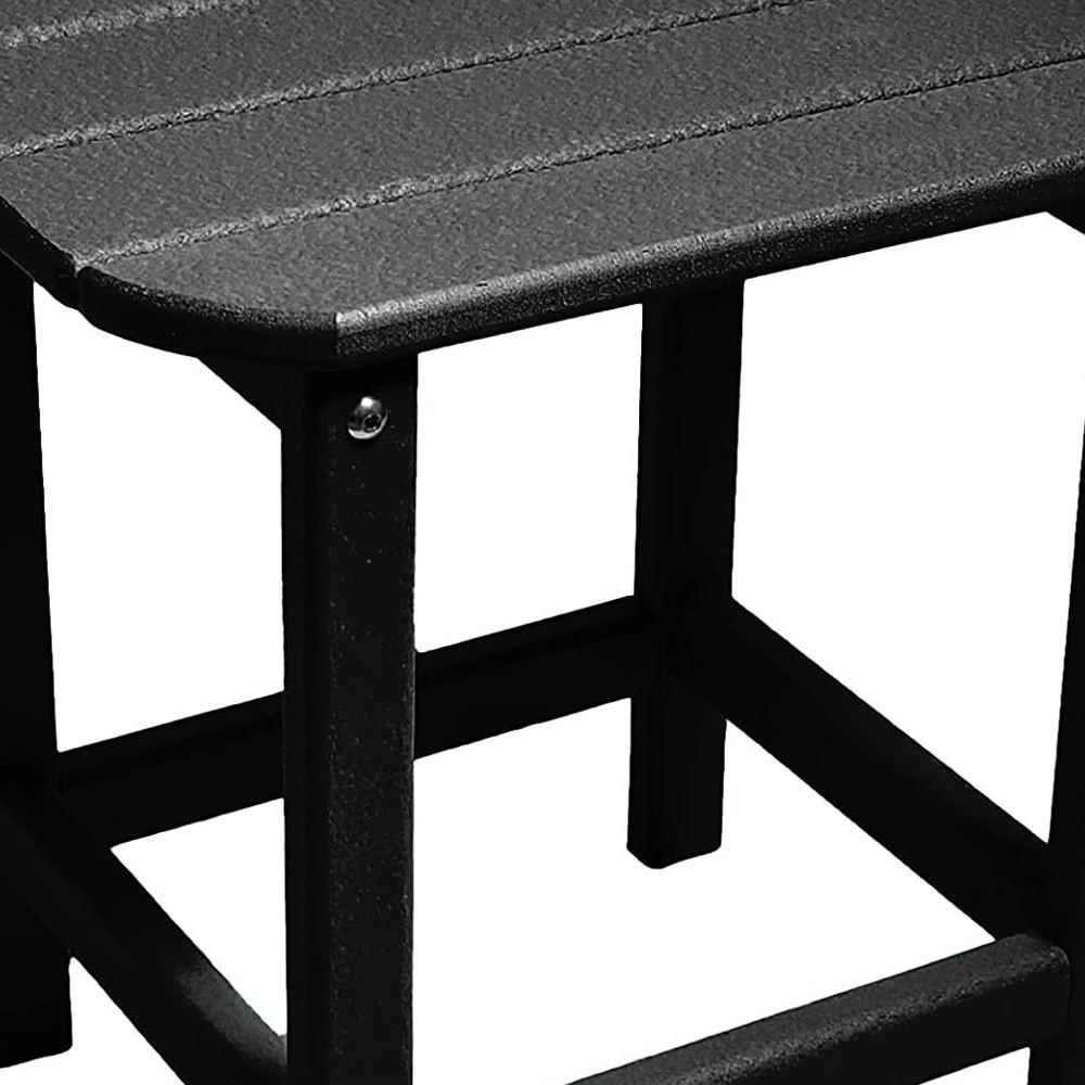 13" Black Resin Outdoor Side Table. Picture 4