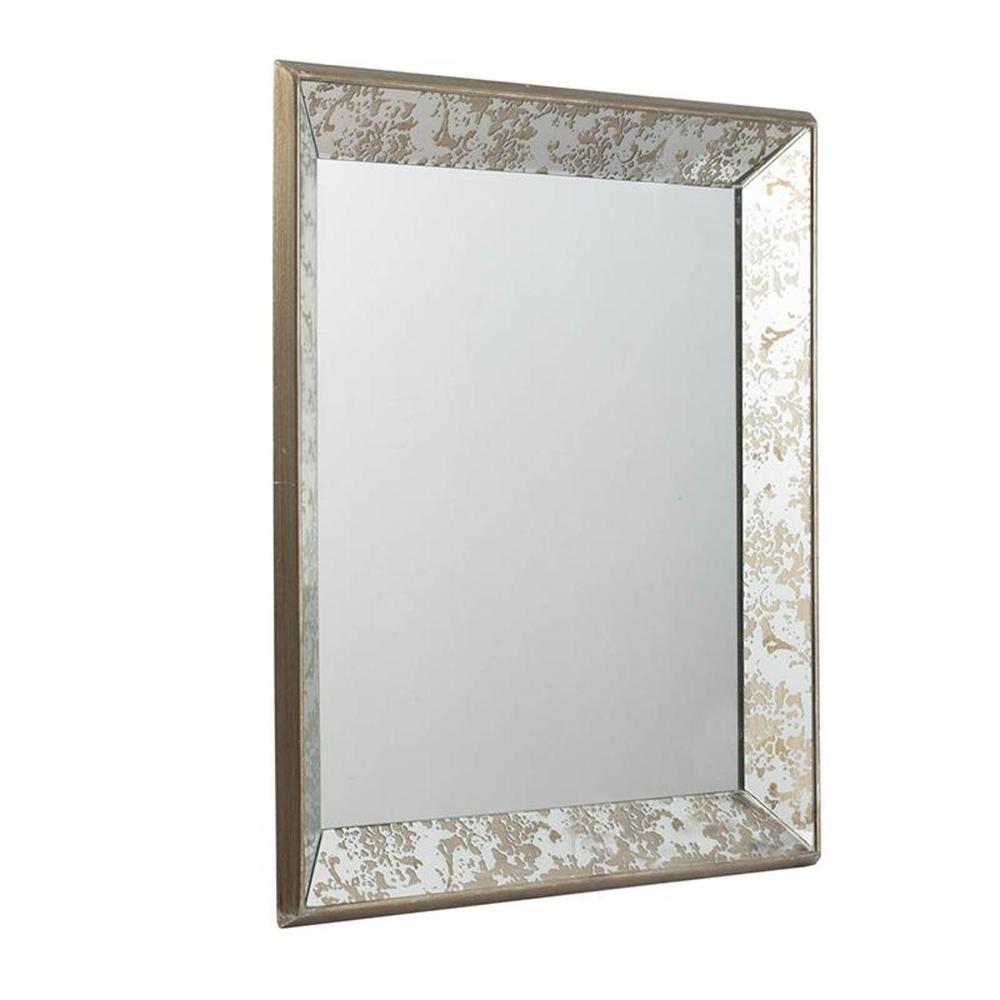 24" Square Vintage Style Wall Mounted Accent Mirror. Picture 3