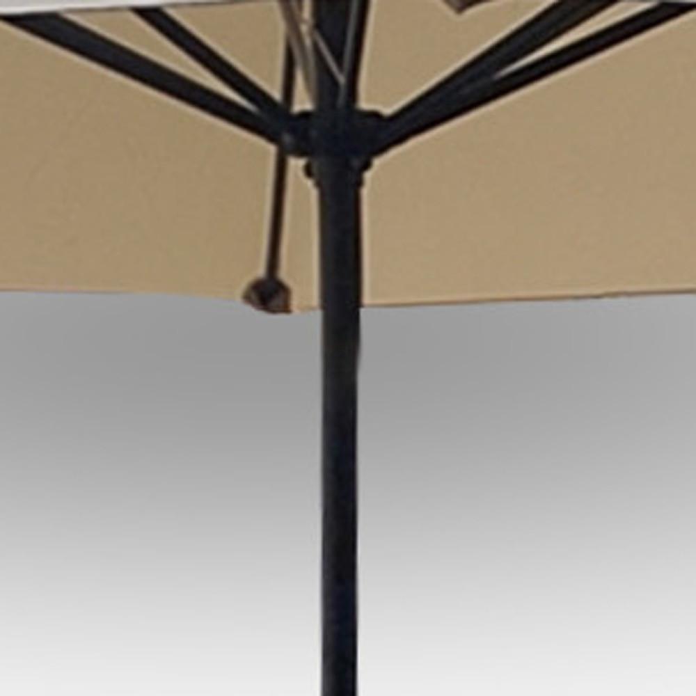 9' Beige Polyester Hexagonal Market Patio Umbrella. Picture 2