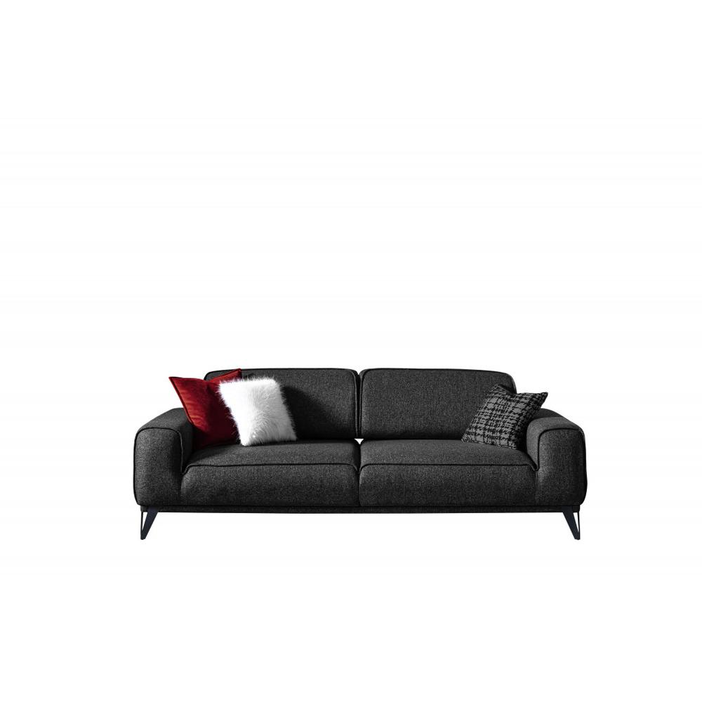 90" Dark Gray Linen Sleeper Sofa. Picture 1